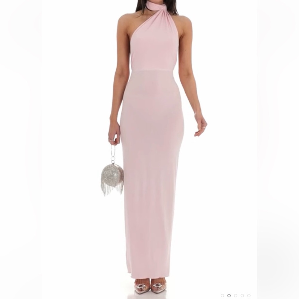 New Lucy in the Sky Pink halter tie dress NEVER WORN!
